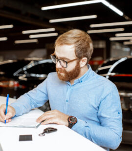Man Signing Auto lease